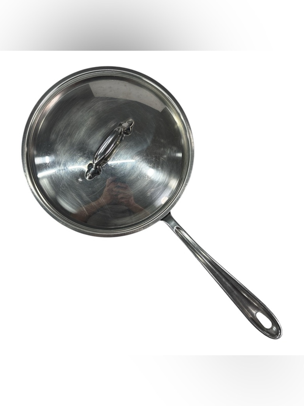 All Clad 10” Saute Fry Pan Skillet Saucepan Stainless Steel With Lid Cookware - Picture 6 of 8